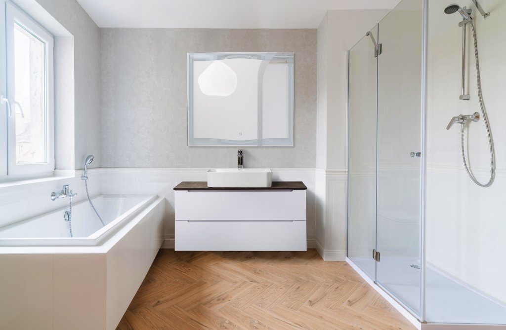 Изображение товара Зеркало с подсветкой BelBagno 900x30x800 мм, сенсор, премиум класс Изображение товара Зеркало с подсветкой BelBagno 900x30x800 мм, сенсор, премиум класс