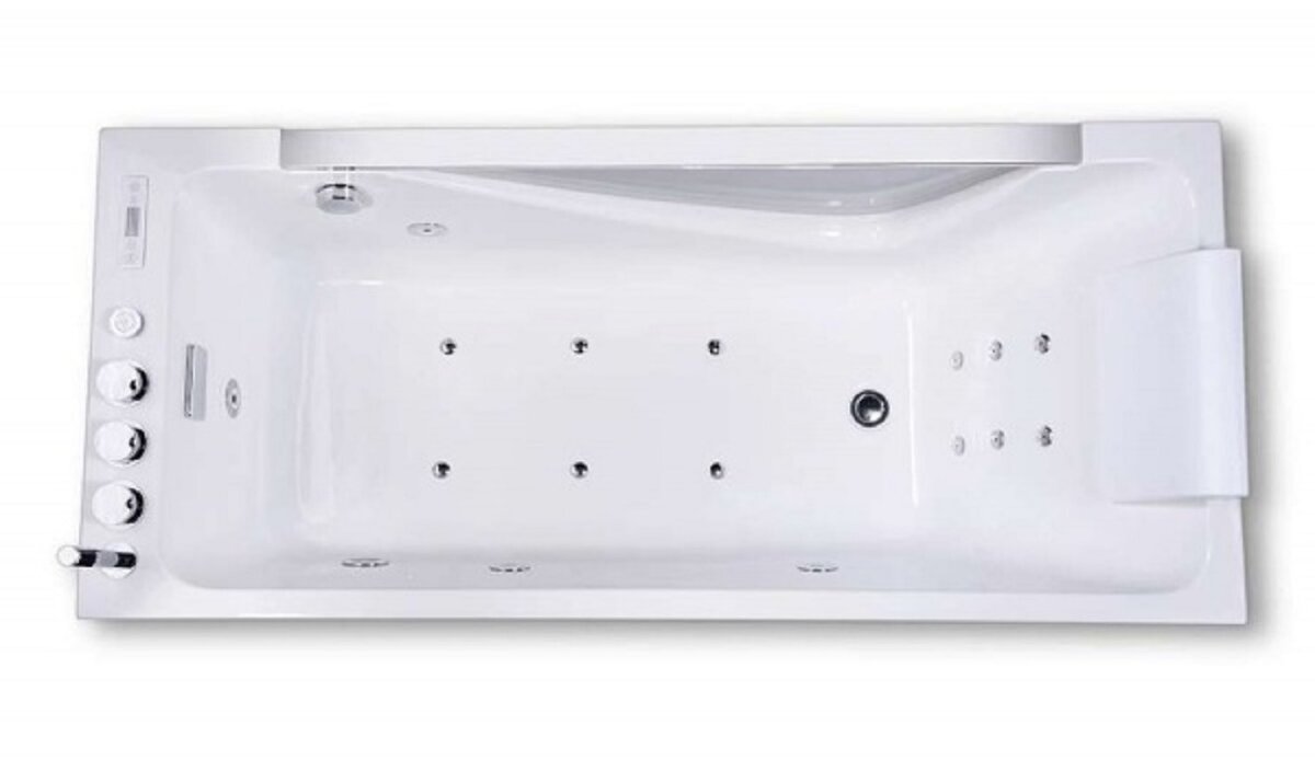 Изображение товара Ванна гидромассажная акриловая Orans OLS-BT65108-L, 170 х 75 см, LED-подсветка, аэромассаж, электронная панель управления, белая