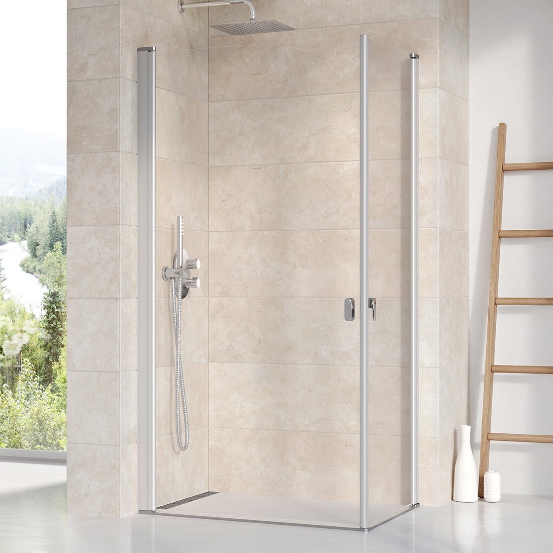 Изображение товара Душевой уголок Ravak Chrome CRV1+CRV1, 90 x 100 см, сатин