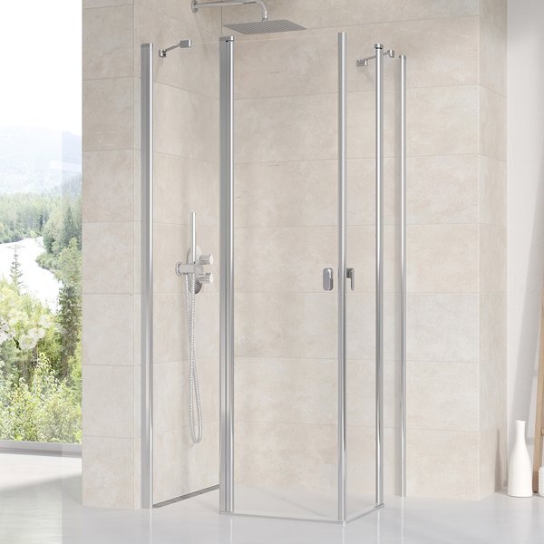 Изображение товара Душевой уголок Ravak Chrome CRV2+CRV2 100x110 см с витражом и белым профилем