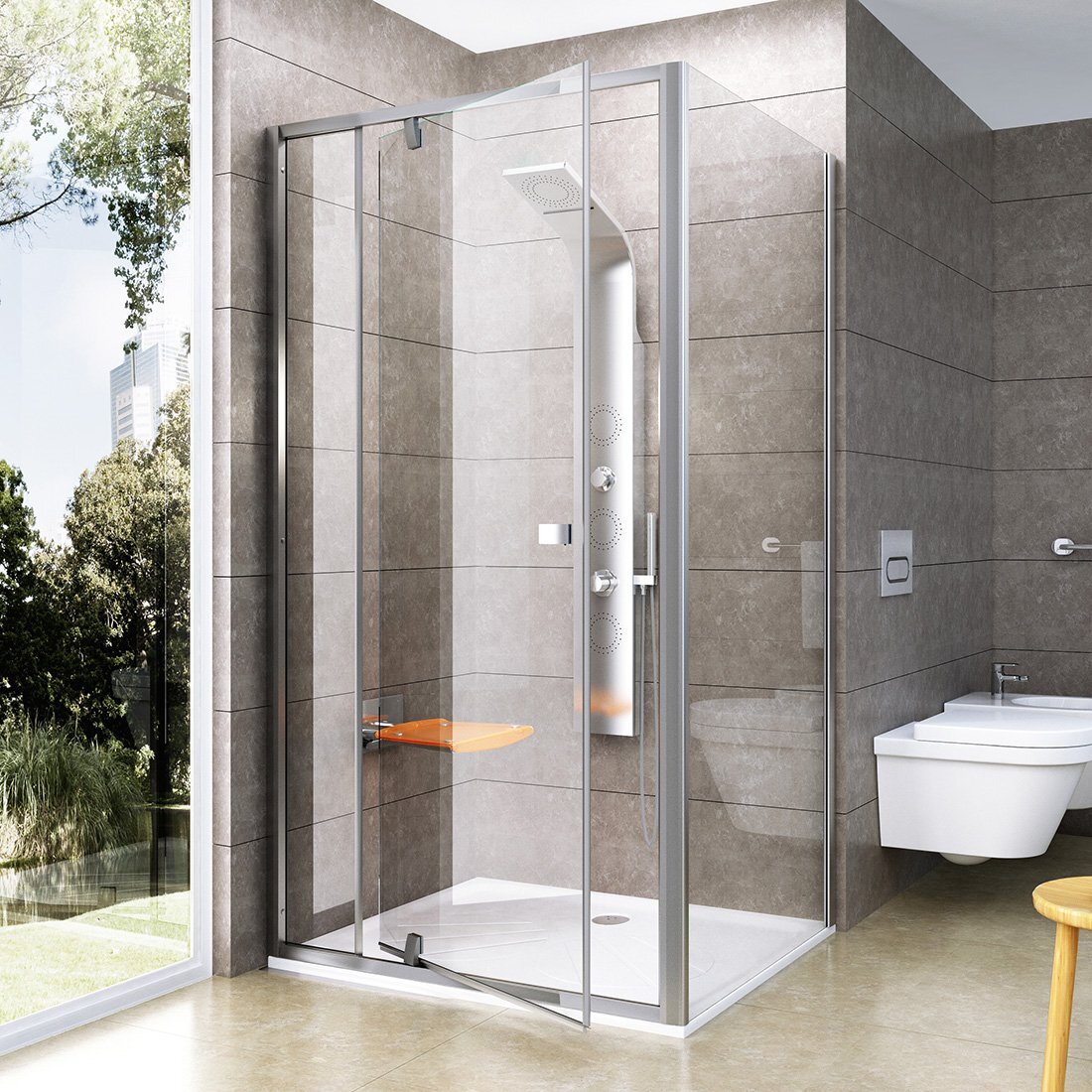 Изображение товара Душевой уголок Ravak Pivot PDOP2+PPS 110x80 см с регулировкой ширины