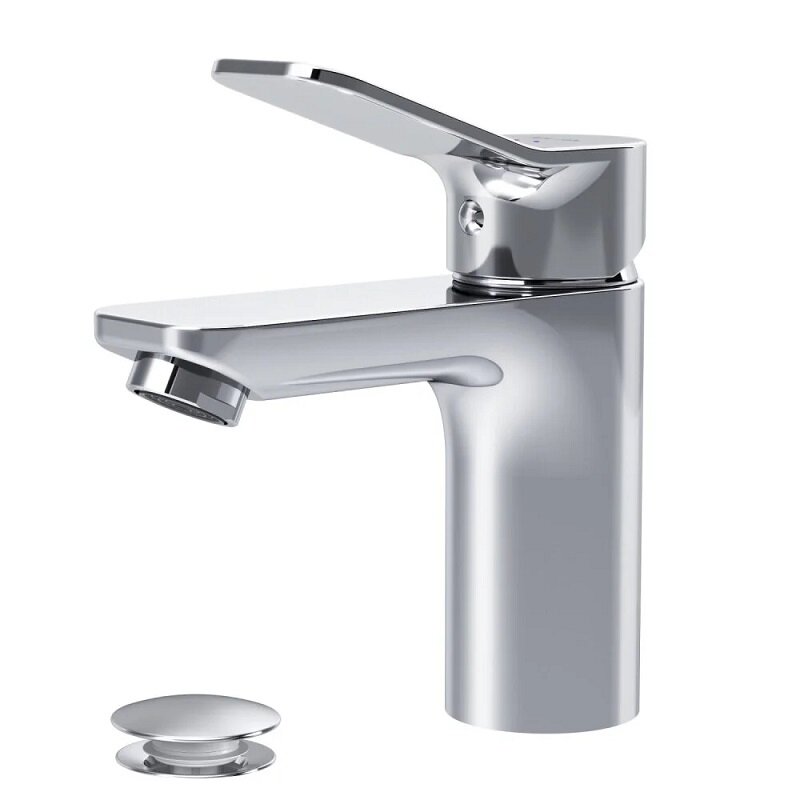 Изображение товара Стильный смеситель для раковины AM.PM X-Joy F85A82100 с донным клапаном хром