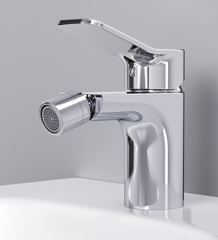Изображение товара Стильный смеситель для биде AM.PM X-Joy F85A83100 хром с донным клапаном