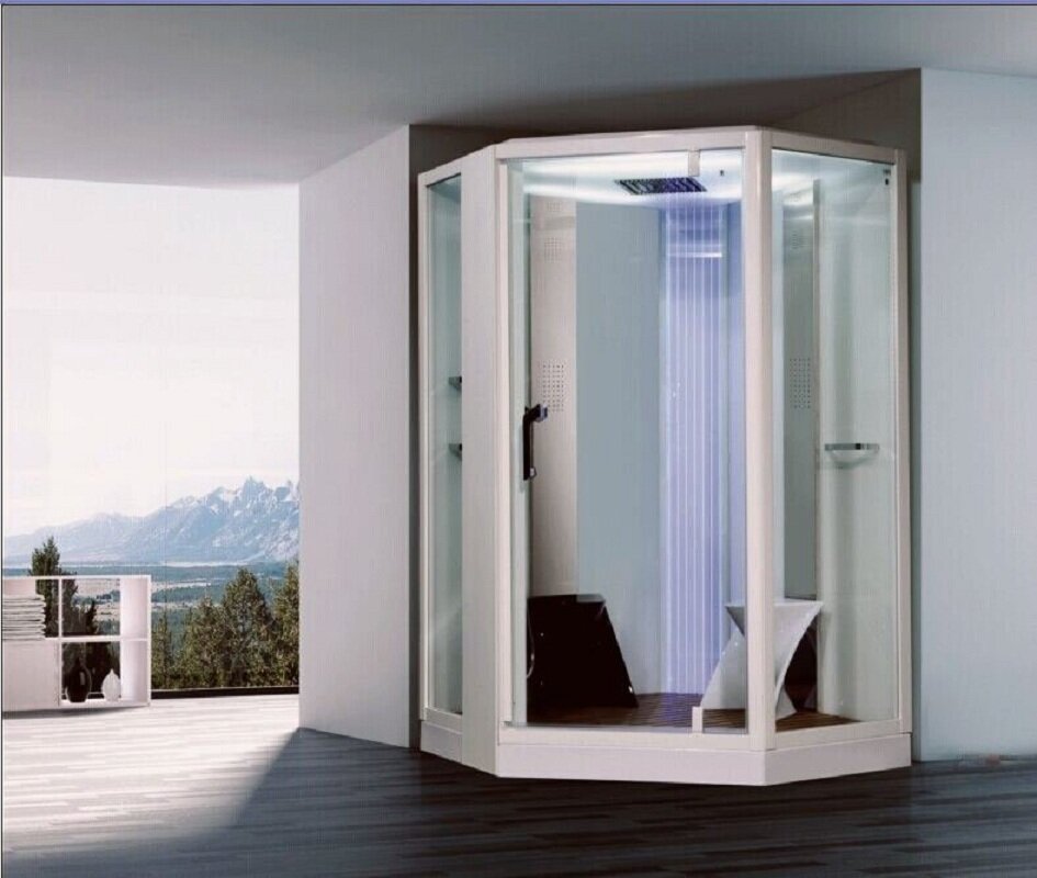 Изображение товара Душевая кабина Orans SR-89106S белая 130x130 см с турецкой баней и гидромассажем