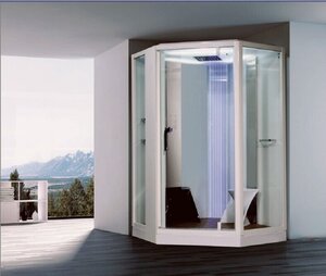 Изображение товара Душевая кабина Orans SR-89106S white 130 x 130 см с функцией турецкая баня, белая