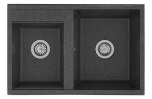 Изображение товара Кухонная мойка Акватон Делия 78 DBL 1A723132DE210 78 x 52 x 21.8 см, графит