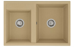Изображение товара Кухонная мойка Акватон Делия 78x52 см из литого мрамора бежевый латте