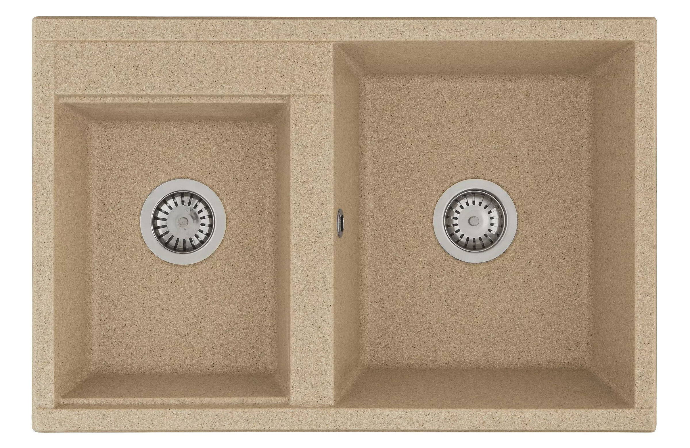 Изображение товара Кухонная мойка Акватон Делия 78 DBL из литого мрамора песочного цвета