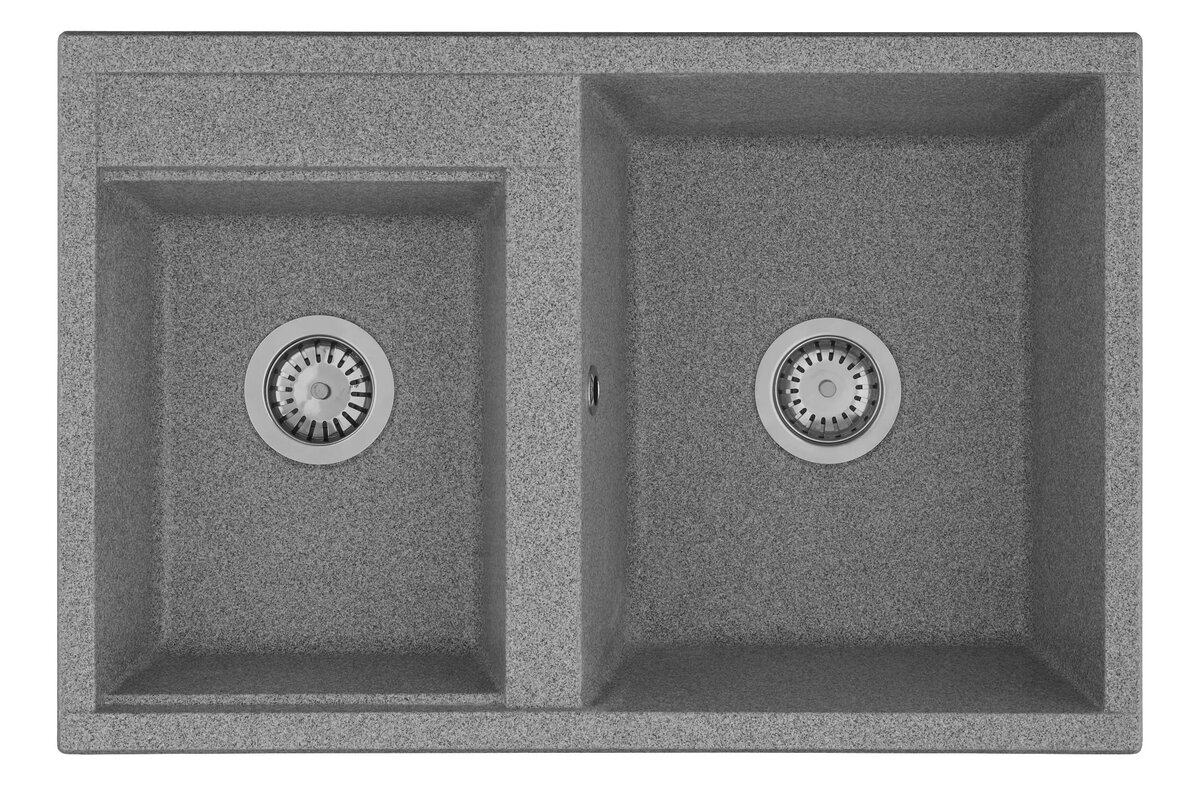 Изображение товара Кухонная мойка Акватон Делия 78 DBL литой мрамор с двумя раковинами