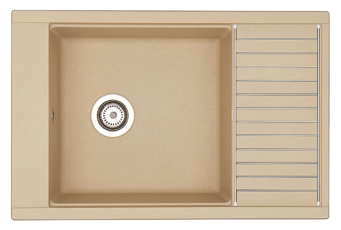 Изображение товара Кухонная мойка из литого мрамора Акватон Делия 78 бежевый угловая Изображение товара Кухонная мойка из литого мрамора Акватон Делия 78 бежевый угловая