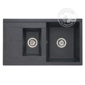 Изображение товара Кухонная мойка Акватон Делия 87 из литого мрамора графит 87х51х21.8 см