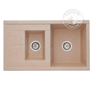 Изображение товара Кухонная мойка Акватон Делия 87 литой мрамор песочный 870х516 мм