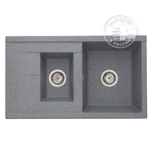 Изображение товара Мойка кухонная Aquaton Делия 87, 1A716232DE230, 87 х 51 х 21.8 см, серый