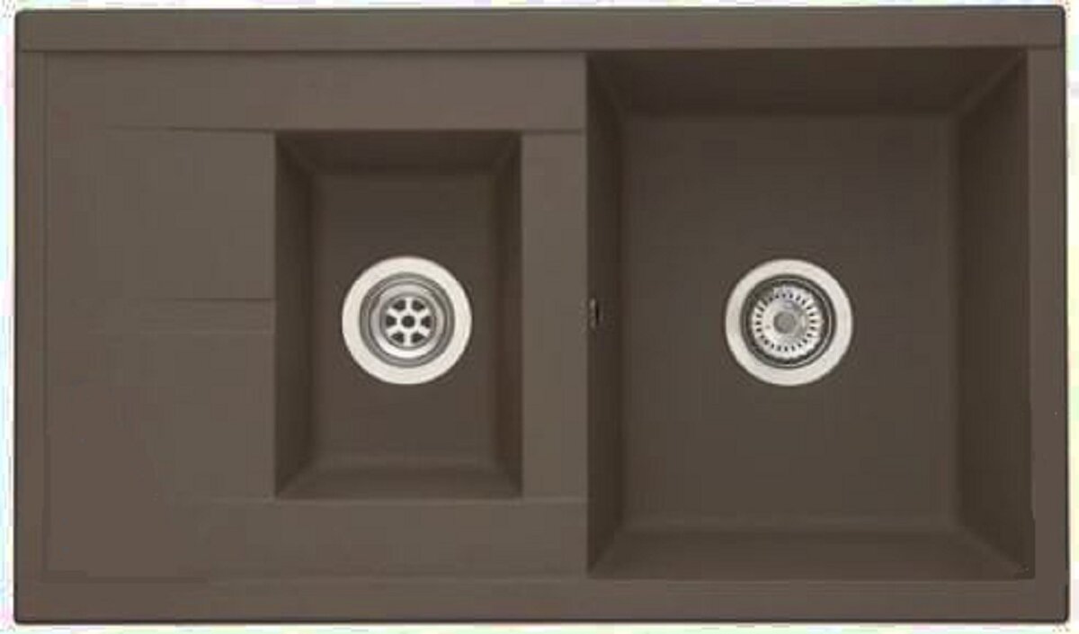 Изображение товара Кухонная мойка Акватон Делия 87 из литого мрамора, прямоугольная, кофе