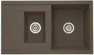 Изображение товара Мойка кухонная Акватон Делия 87, 1A716232DE280, 87 х 51 х 21.8 см, кофе