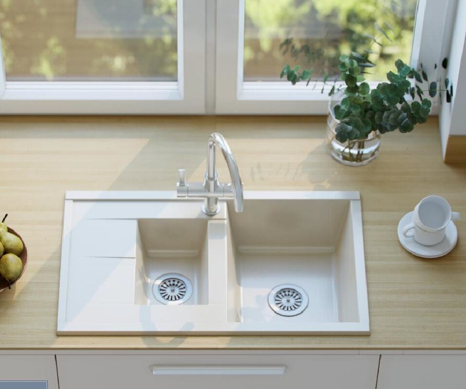 Изображение товара Мойка кухонная Акватон Делия 87, 1A716232DE290, 87 х 51 х 21.8 см, шампань