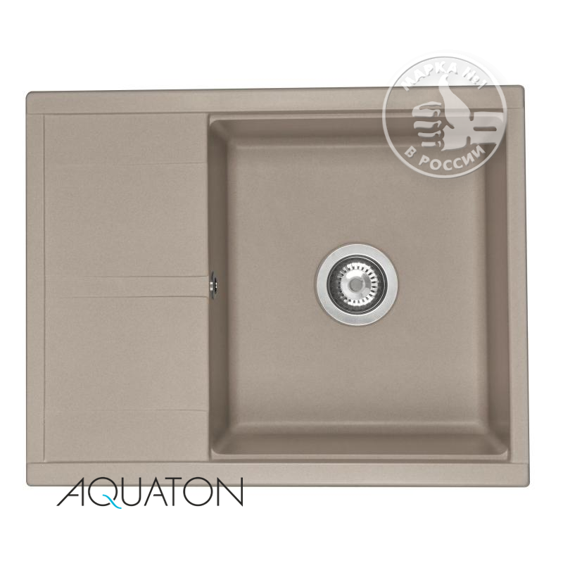 Изображение товара Кухонная мойка Акватон Делия 65 из литого мрамора серый шелк