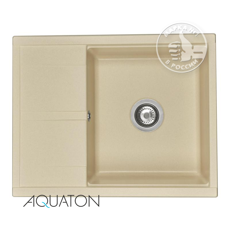 Изображение товара Мойка кухонная Aquaton Делия 65, 1A718632DE290, 65 х 51 х 21.8 см, шампань Изображение товара Мойка кухонная Aquaton Делия 65, 1A718632DE290, 65 х 51 х 21.8 см, шампань