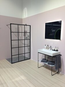 Изображение товара Душевая стенка Kermi Walk-in Dark Edition 160 см без дверей стиль Loft