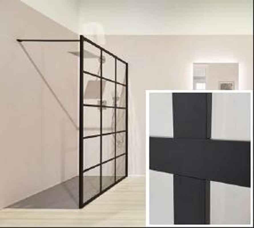 Изображение товара Душевая стенка Kermi Walk-in Dark Edition 110 см стиль Loft решетка металл