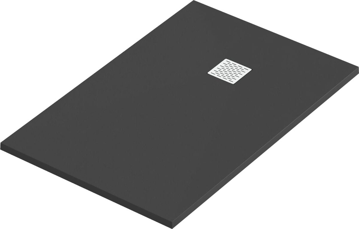 Изображение товара Литьевой душевой поддон Bas Essentia 100x80 см низкий черный, гарантия 5 лет