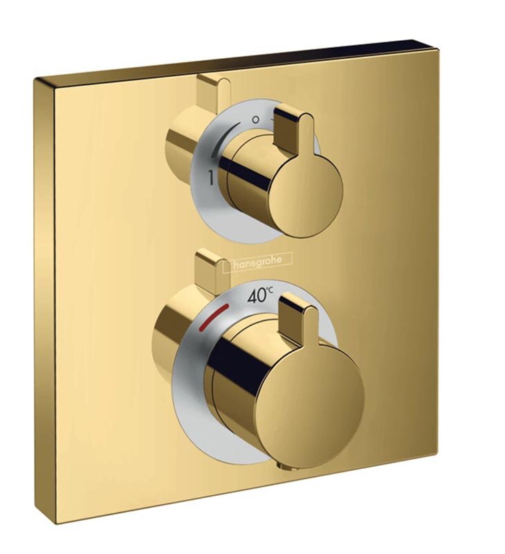 Изображение товара Смеситель для душа Hansgrohe Ecostat S, 15714990, термостатический, золото