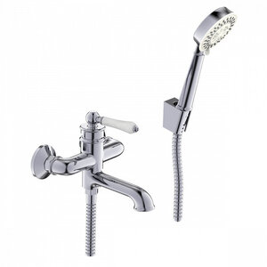 Изображение товара Смеситель Iddis Oxford OXFSB02i02 для ванны и душа, хром/белый, с душевым гарнитуром