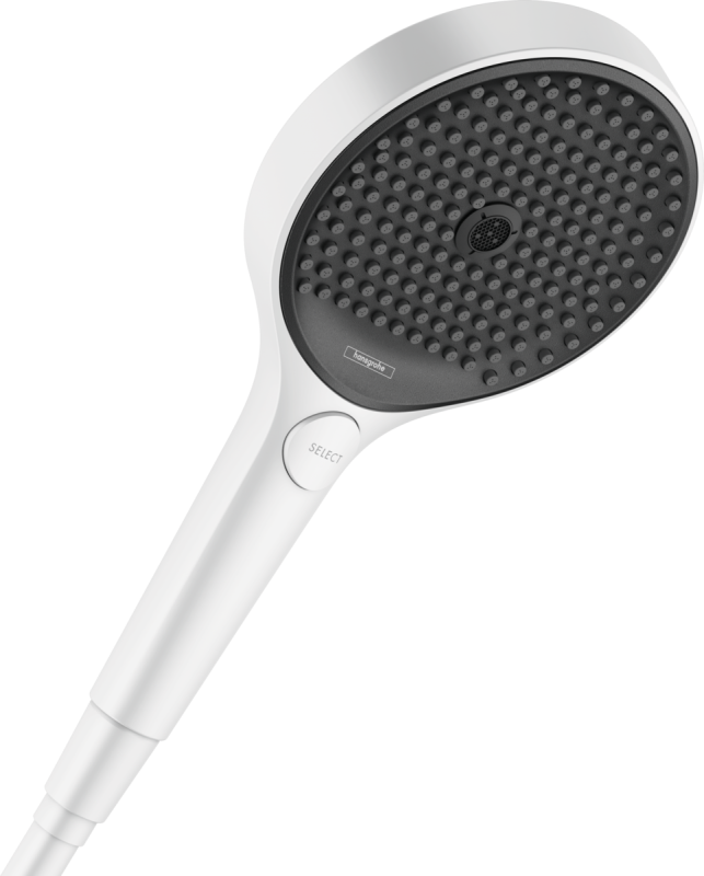 Изображение товара Ручной душ Hansgrohe Rainfinity 130 3jet 26865700 EcoSmart, 3 режима струи, белый матовый Изображение товара Ручной душ Hansgrohe Rainfinity 130 3jet 26865700 EcoSmart, 3 режима струи, белый матовый
