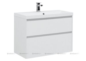 Изображение товара Тумба под раковину Aquanet Гласс 100 00235664, цвет белый