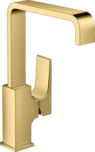 Изображение товара Смеситель для раковины Hansgrohe Metropol золото 32511990 с однорычажным управлением