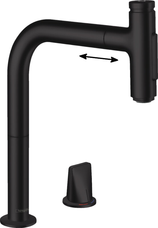 Изображение товара Смеситель для кухонной мойки Hansgrohe Metris Select черный матовый 73818670