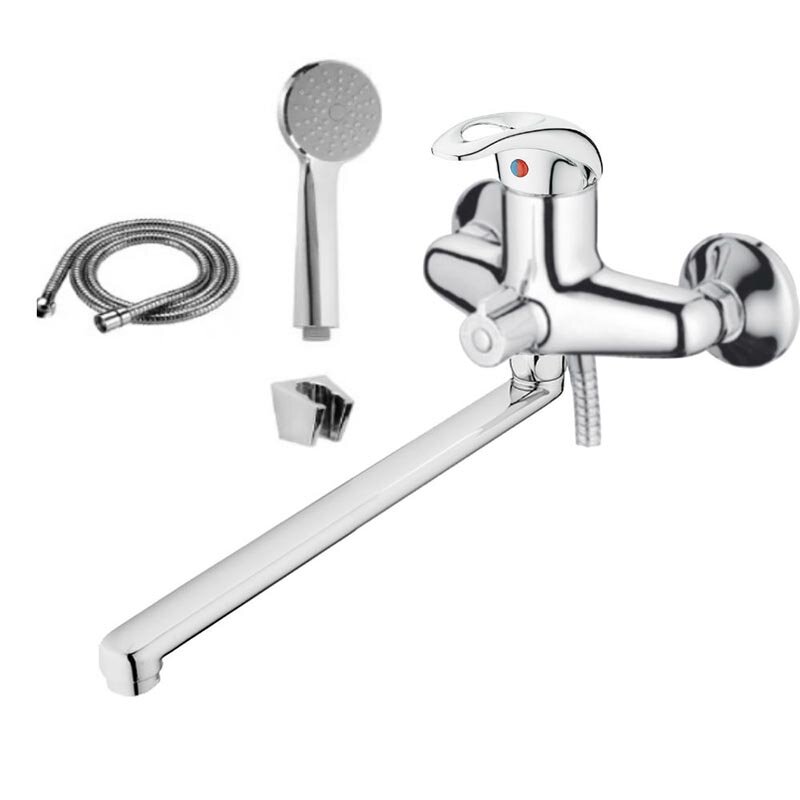 Изображение товара Смеситель Orange Gabi M81-211cr с длинным поворотным изливом для ванны и душа