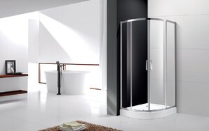 Изображение товара Душевой уголок Cezares Molveno-R-2-80-C-Cr-IV, 80 х 80 см, стекло прозрачное антикальций, профиль хром