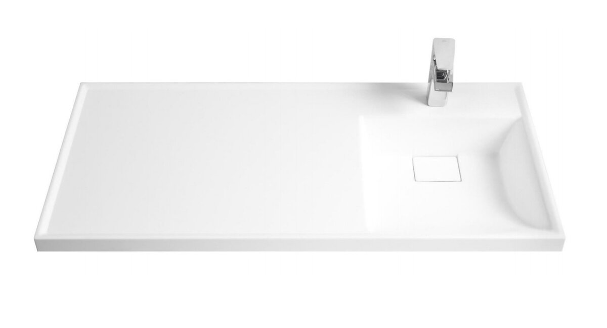 Изображение товара Раковина Акватон Лондри 105 см из искусственного камня с правым монтажом