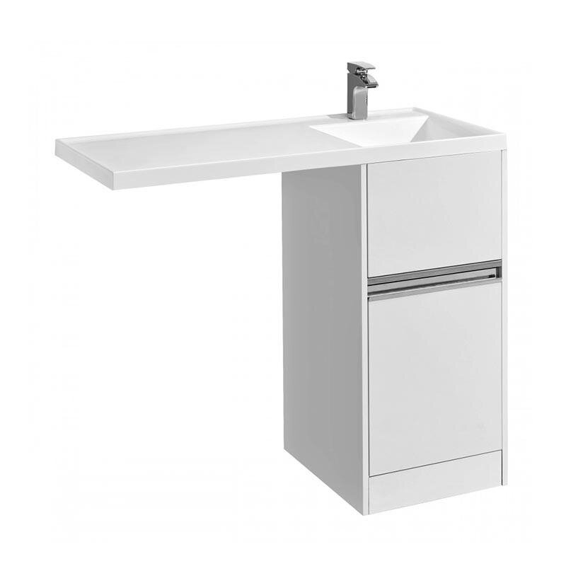 Изображение товара Тумба под стиральную машину Акватон Лондри 42x49.6x88.2 см белая глянцевая