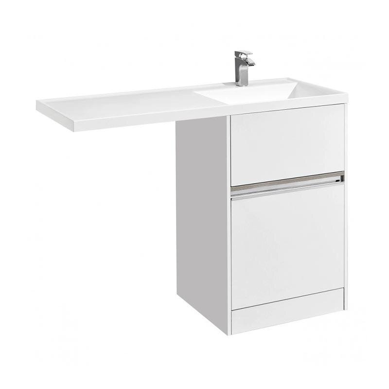 Изображение товара Тумба для стиральной машины Акватон Лондри 1A235901LH010 белая глянцевая напольная