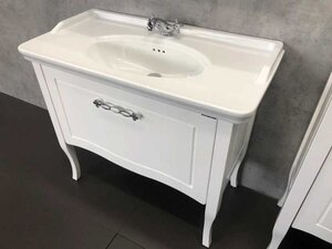Изображение товара Тумба с раковиной Comfortу Павия, 100 см, белый глянец, 00004147999 (00004147999CF)