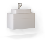 Тумба под раковину Raval Pure 80 Pur.01.80/P/W, подвесная, белая - фото 1