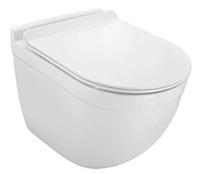 Изображение товара Подвесной унитаз безободковый Jaquar Solo с системой микролифт и горизонтальным выпуском