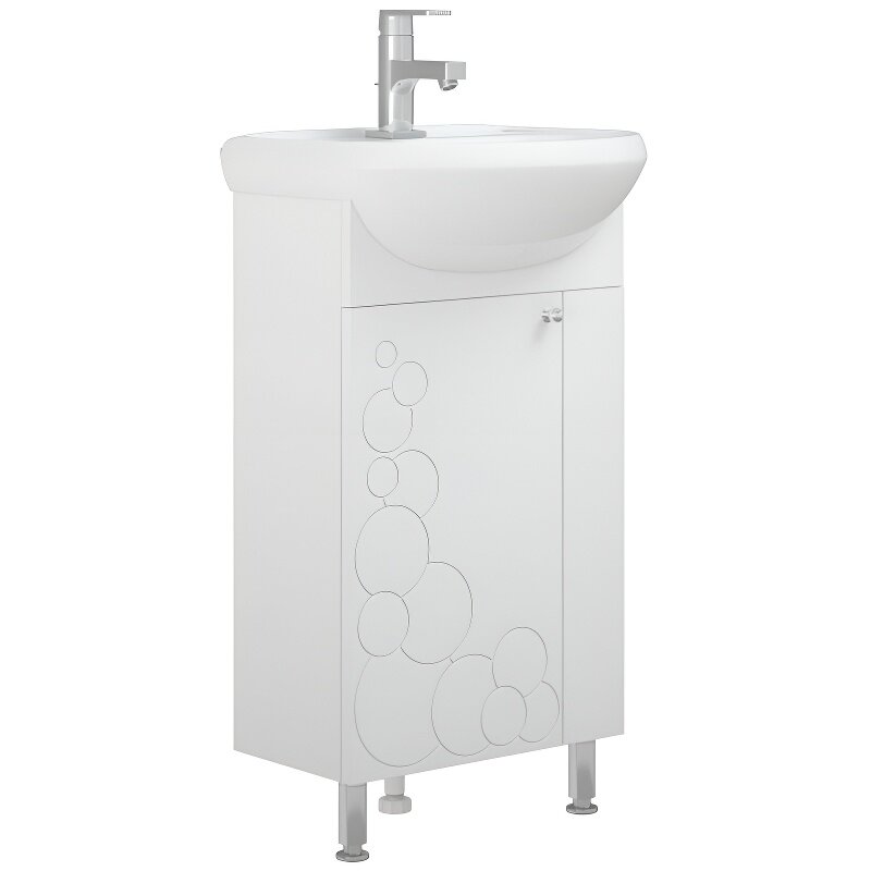 Изображение товара Тумба под раковину Corozo Орфей 45 см напольная белая для ванной комнаты