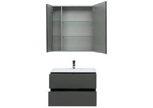 Изображение товара Зеркало-шкаф Aquanet Алвита 80 с распашными дверцами серый антрацит