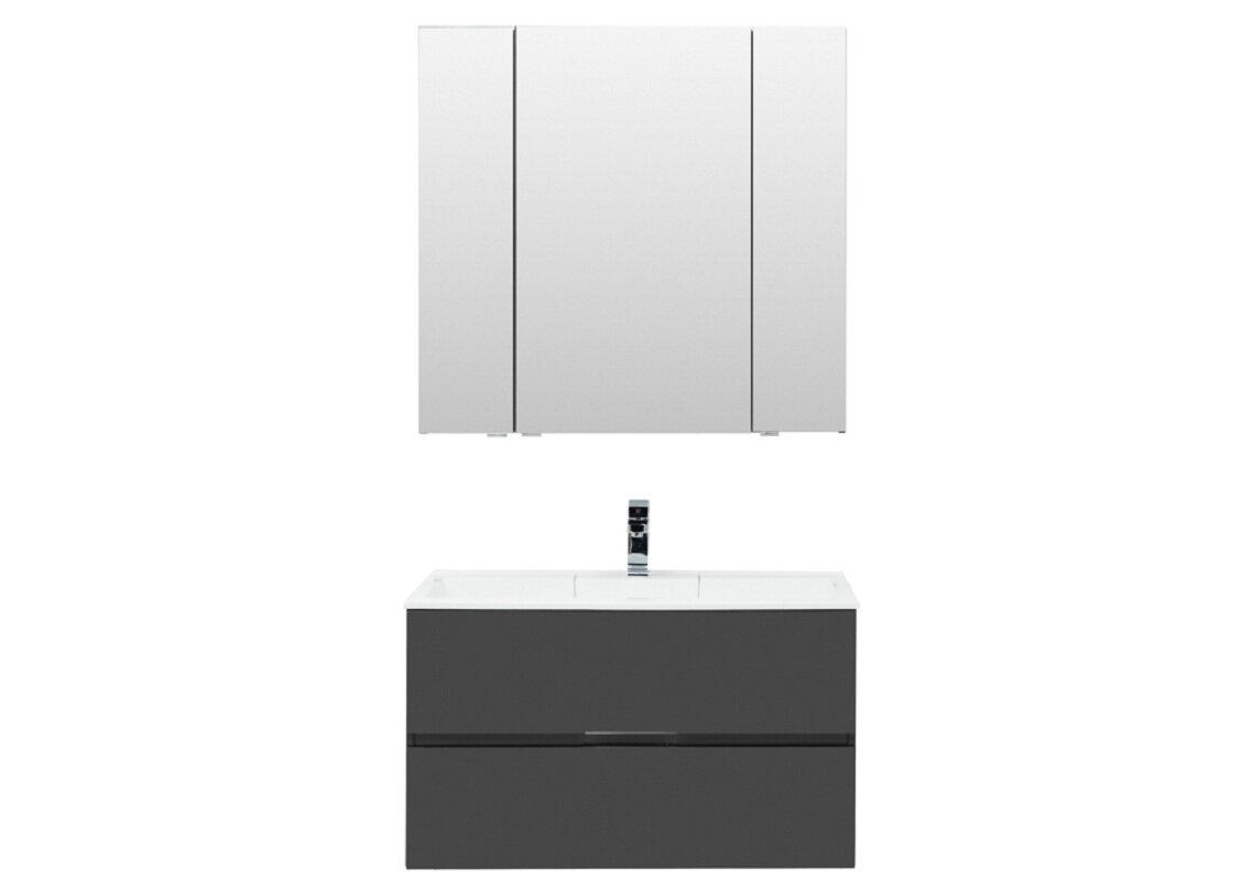 Изображение товара Зеркало-шкаф Aquanet Алвита 90 240110, корпус серый антрацит