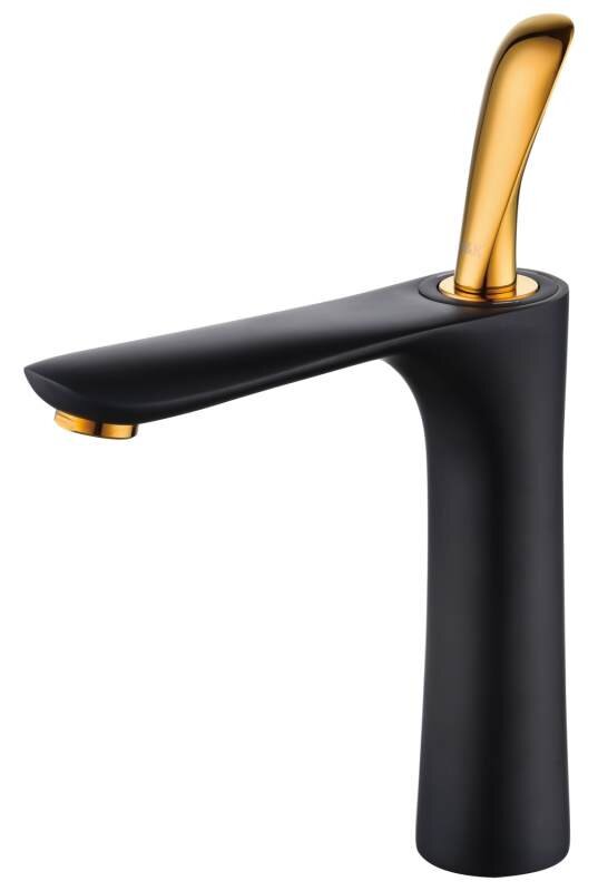 Изображение товара Смеситель для раковины D&K Venice Baciano DA1032659 с однорычажным управлением черный и золото