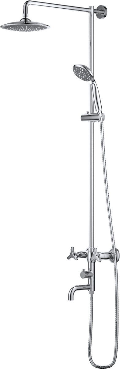 Изображение товара Душевая система D&K Hessen Goethe DA1384741E09 с хромом, настенная установка