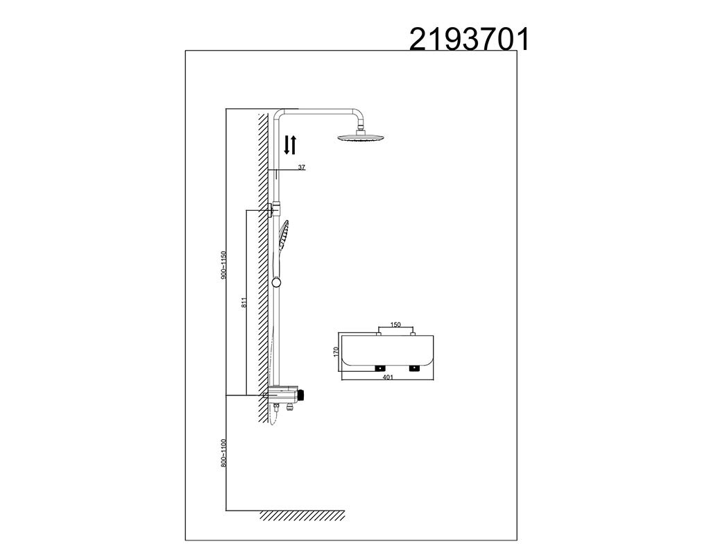 Изображение товара Душевая система D&K Bayern Potsdam DA2193701B17, хром