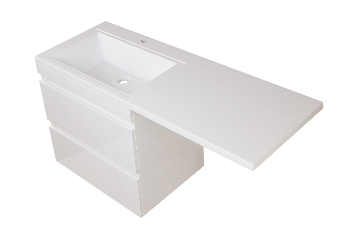 Изображение товара Тумба под раковину Style Line Даллас 130 см белая подвесная для ванной комнаты