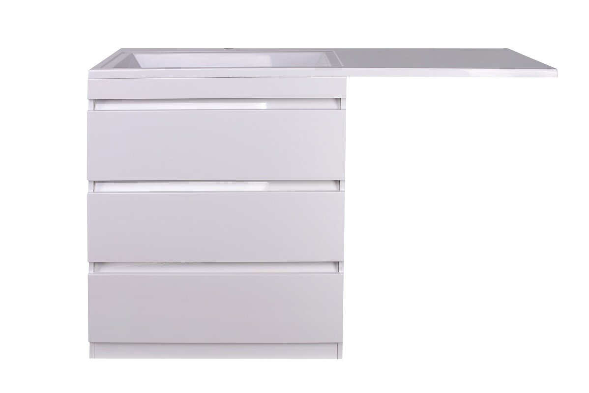 Изображение товара Тумба под раковину Style Line Даллас 140 СС-00002221 Люкс Plus, 140 см, напольная, белая, левая