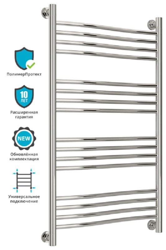 Изображение товара Водяной полотенцесушитель Сунержа Флюид+ 100x60 см хром