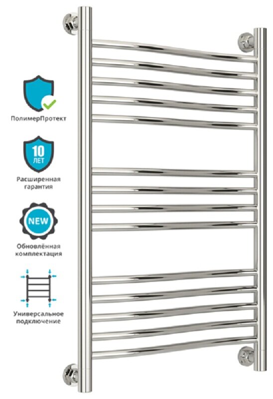 Изображение товара Полотенцесушитель водяной Сунержа Флюид+ 80x50 см хром