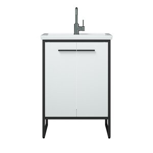 Изображение товара Тумба под раковину Corozo Айрон 60 SD-00000399, 60 см, напольная, черно-белая